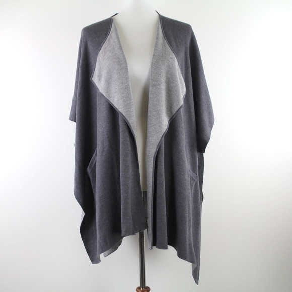 Lululemon After Asana Wrap Poncho Dark Carbon Gray Draping Cardigan Sweater OS - Picture 3 of 7